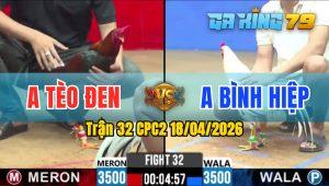 Trận 32 CPC2 18/04/2026 - Gà Điều Anh Tèo Đen Đá Đòn Cựa Quá Hiểm